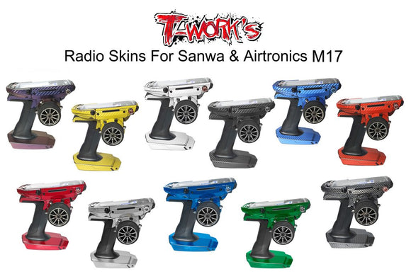 (CLEARANCE SALE, 30% OFF) T-WORKS 3D Color Graphite Sticker For Sanwa & Airtronics M17 #TS-044