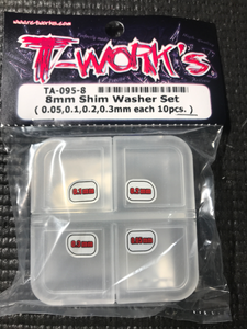 T-WORKS 8mm Shim Washer Set ( 0.05,0.1,0.2,0.3mm each 10pcs. ) #TA-095-8