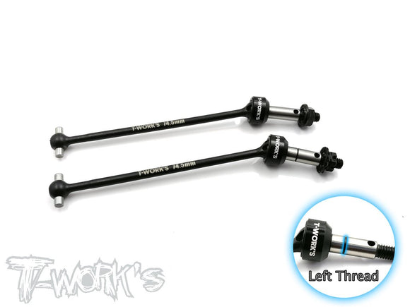(CLEARANCE SALE, 65% OFF) T-WORKS Steel Front Left Threaded CVD Set For Xray XB4 17/18 #CL-XB4-F