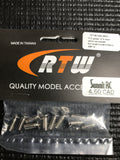 RTW RACING GRADE-12.9 FLAT HEAD STEEL SCREWS M4 (WHITE NICKEL PLATED) (10pcs)