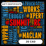 SUMMIT RC RACING $20 CAD E-GIFT CERTIFICATE