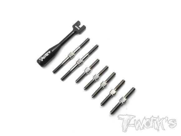 (CLEARANCE ITEM, 65% OFF) T-WORKS 64 Titanium Turnbuckle Set ( For INFINITY IF14 ) #TB-142