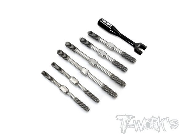 T-WORKS Grade-64 Titanium Turnbuckle Set ( For TEKNO EB48 2.0 ) #TB-201