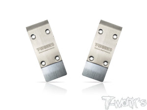 (CLEARANCE ITEM, LAST ONE)  T-WORKS Stainless Steel Front Chassis Skid Protector ( Tekno EB410.2 ) 2pcs. #TO-235-410.2