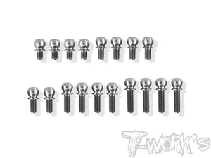(PREORDER ITEM) T-WORKS GRADE-64 Titanium 4.9mm Ball End set ( For Xray T4 2020 ) #TP-106