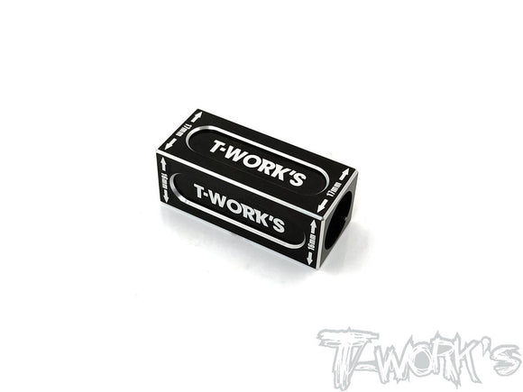 (CLEARANCE, 50% OFF) T-WORKS 16/17mm Anti Tweak Block ( For Xray T4 2020) Black #TT-074BK
