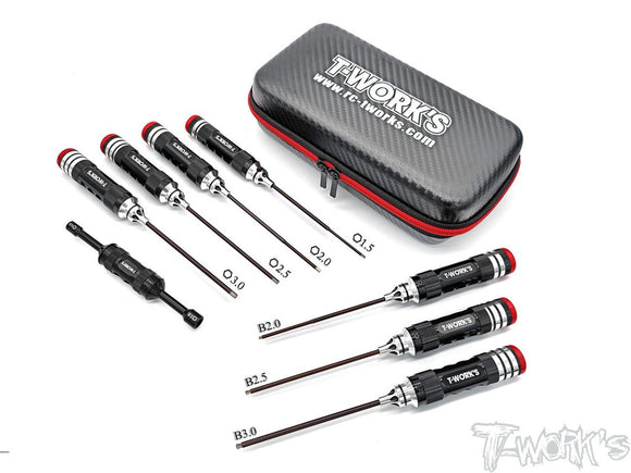 T-Work's HEX WRENCH/SOCKET DRIVER SET W/TOOL POUCH (8 pcs) #TT-080