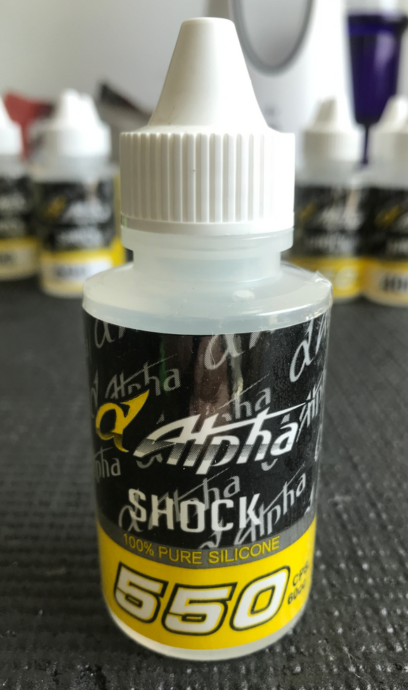 (CLEARANCE ITEM) ALPHA PURE SILICONE SHOCK OIL 550CST (60c.c)