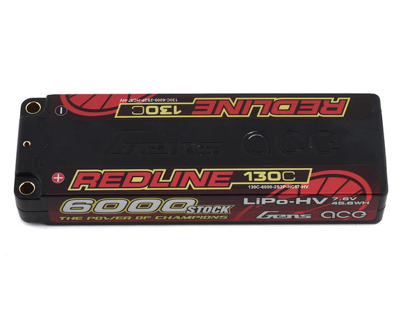 (30% OFF CLEARANCE, LAST 2 AVAILABLE) Gens Ace Redline 2S LiHV LiPo Battery 130C w/5mm Bullets (7.6V/6000mAh) #GEA60002S13L5